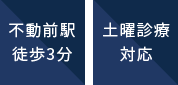 不動前駅徒歩3分・土曜診療対応